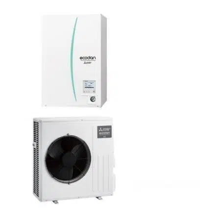 Set pompa de caldura aer-apa, Mitsubishi, Eco Inverter, 6 kw, split hidrobox, incalzire_racire - romstal.ro