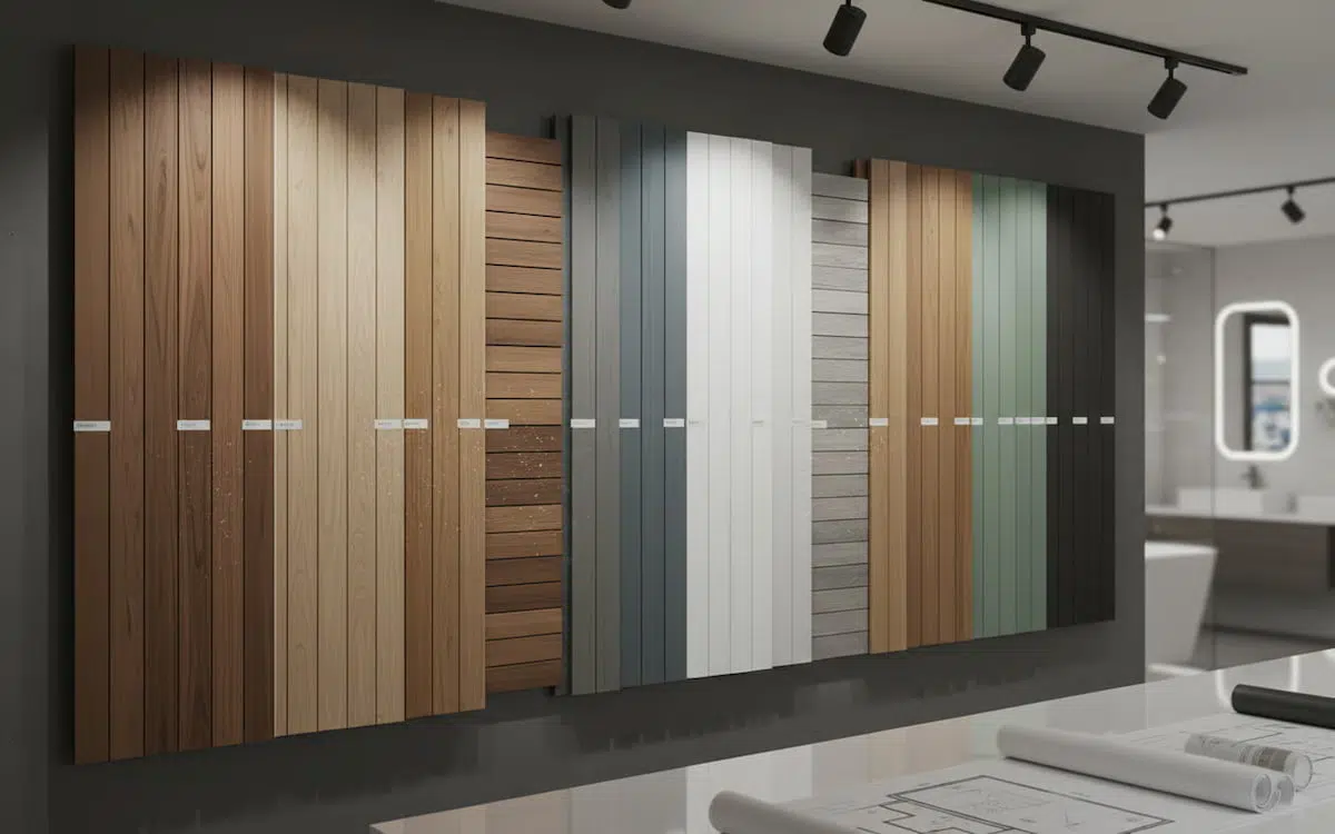Prezentare a diferitelor tipuri de materiale pentru riflaje lemn natural, compozit, PVC si MDF