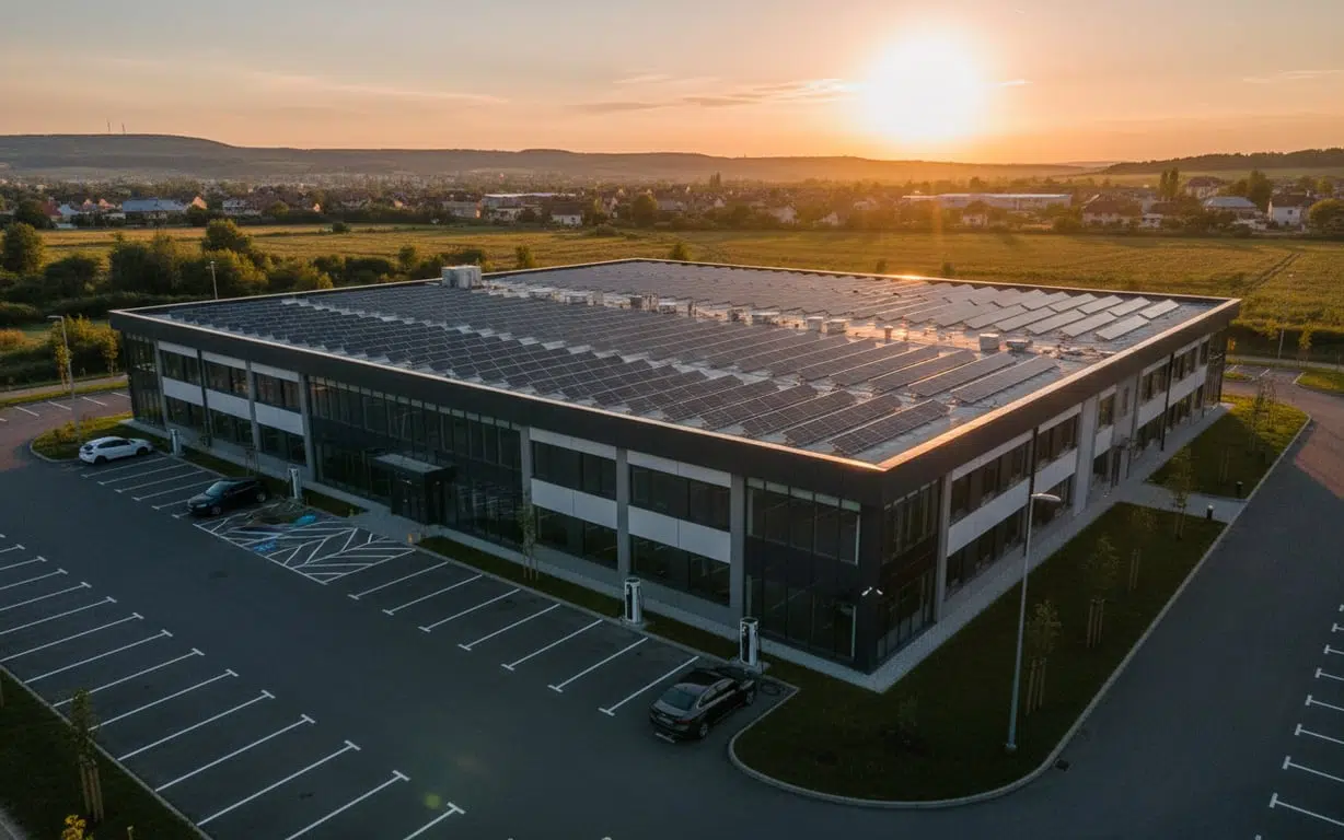 6. Aplicații practice ale sistemelor fotovoltaice hibride (sistem fotovoltaic hibrid montat pe acoperisul unui centru comercial, energie regenerabila, practica sustenabila)