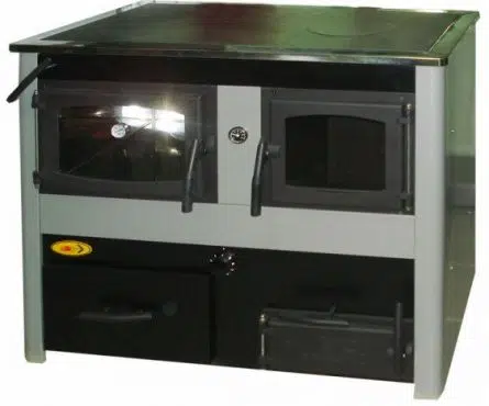 Soba incalzire centralizata, Concept 2 Lux, plita/cuptor, otel/inox, 25 kW, stanga