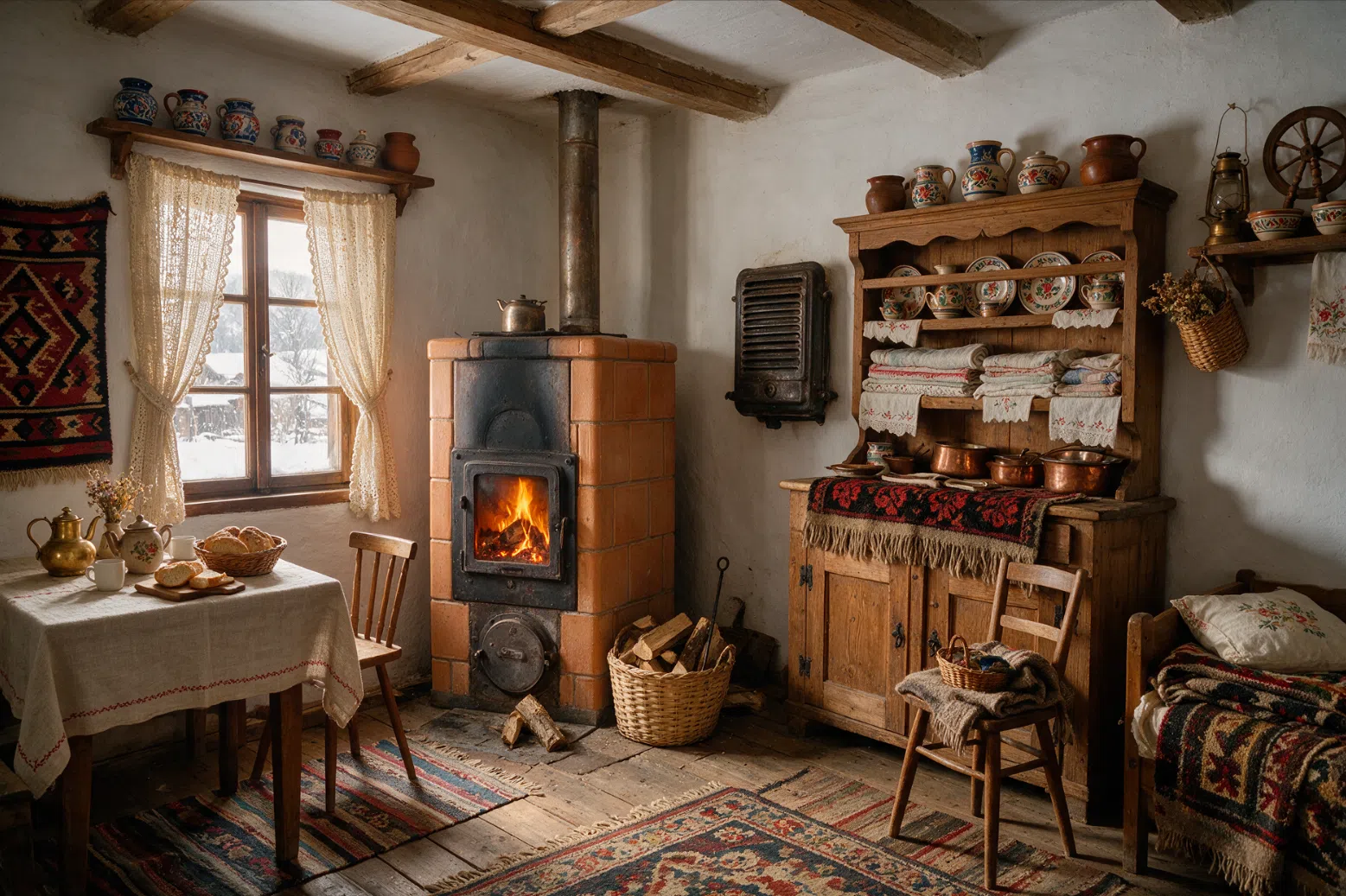 Cele mai recomandate soluții de încălzire (casa batraneasca din zona de munte, obiecte cu motive traditionale, soba pe lemne).jpg