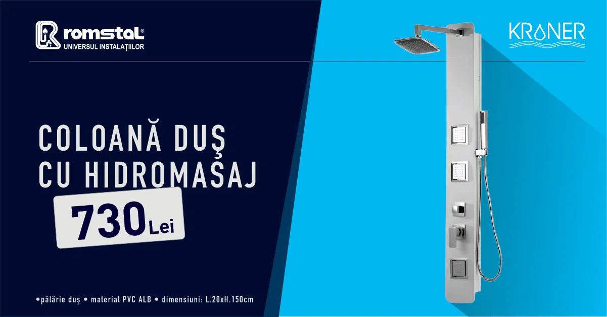 Coloana de duș cu hidromasaj