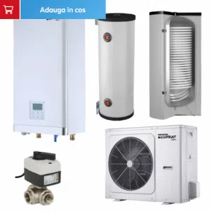 PACHET POMPA DE CALDURA AER-APA INCALZIRE RACIRE ACM, CU BOILER SI ACUMULATOR, ECOHEAT, 12KW, 380V