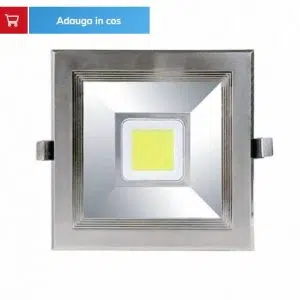 SPOT LED INCASTRAT CROMAT COB Ø140X140X50MM 15W 230V LUMINA RECE