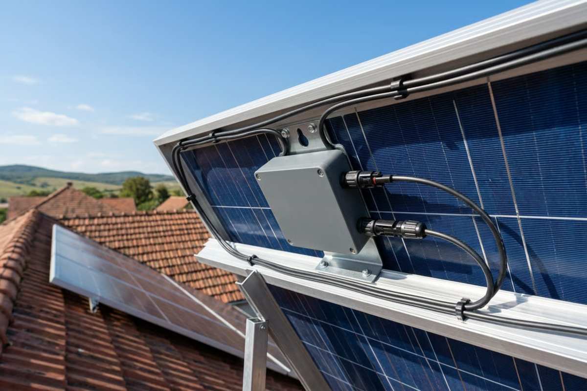 1. Ce este un optimizator pentru panouri fotovoltaice si cand merita instalat – ghid practic pentru alegerea corecta_Optimizator fotovoltaic montat pe un panou solar